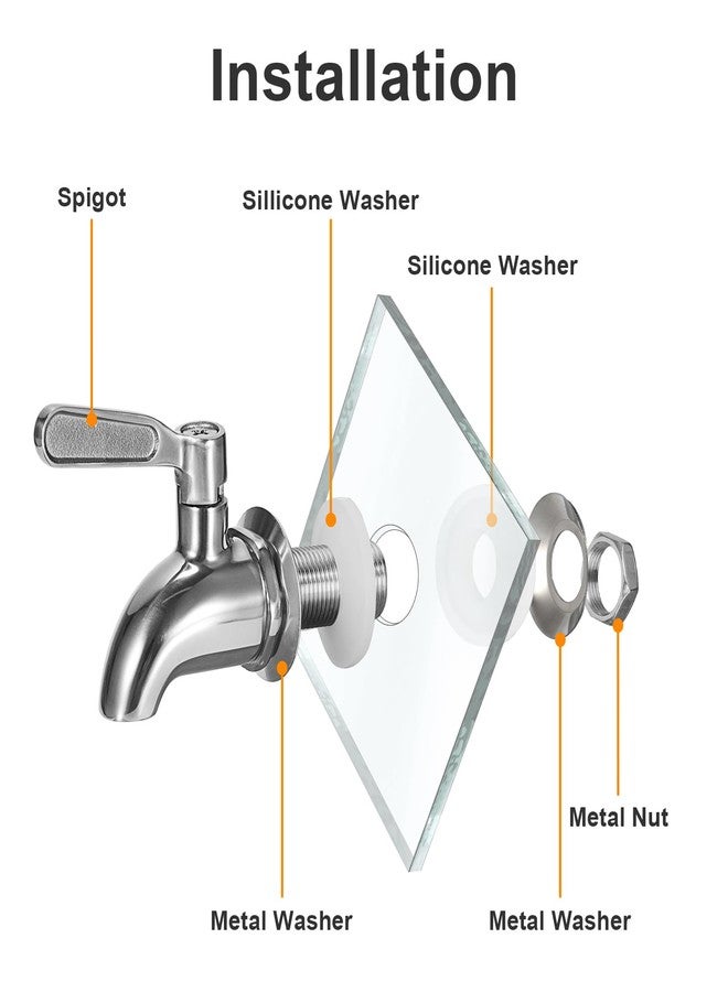 بي تي سكاي عبوة من قطعتين من صنبور بديل لموزع المشروبات مصنوع من الفولاذ المقاوم للصدأ من BTSKY، يناسب فتحة 16 مم (5/8 بوصة) - صنبور بديل لموزع مشروبات خالٍ من الرصاص، بلمسة نهائية مصقولة - Image 2
